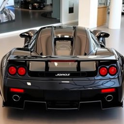 A large hypercar from 2004, painted in black, named Joroz