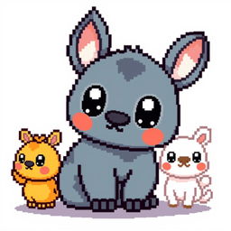 Create pixelated kawaii animals