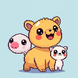 Create pixelated kawaii animals