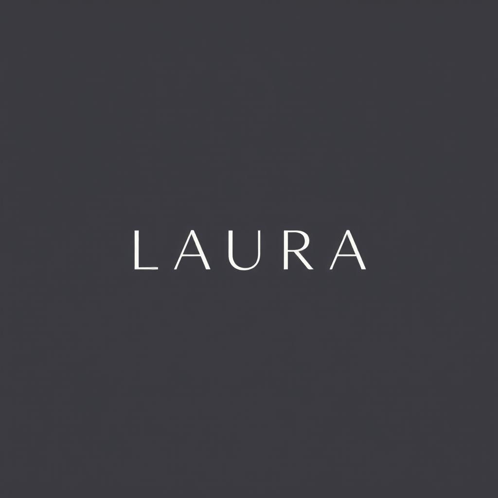 Create a cool minimalist logo featuring the name 'LAURA'