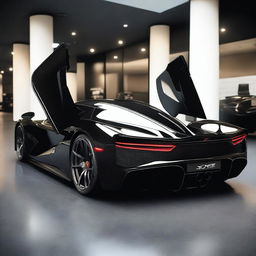 A hypercar from 2004, painted in black, named Joroz