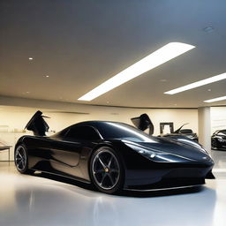 A hypercar from 2004, painted in black, named Joroz