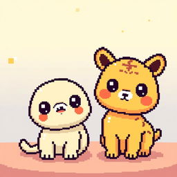 Create pixelated kawaii animals