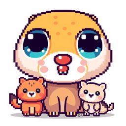 Create pixelated kawaii animals