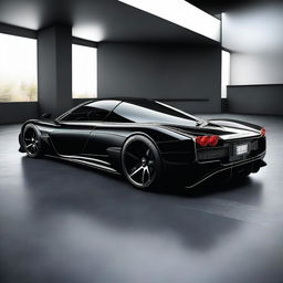 A hypercar from 2004, painted in black, named Joroz