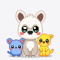 Create pixelated kawaii animals