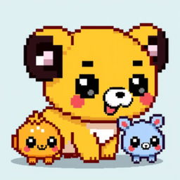 Create pixelated kawaii animals