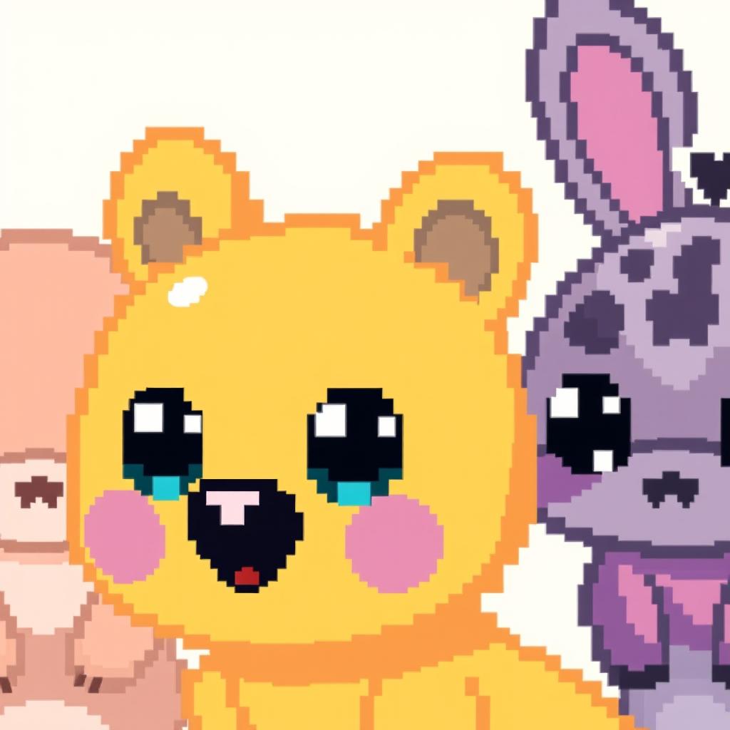 Create pixelated kawaii animals