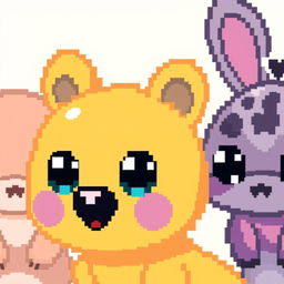 Create pixelated kawaii animals