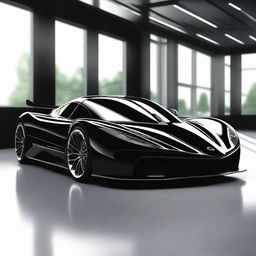 A hypercar from the 2004 version, painted in black, named Joroz