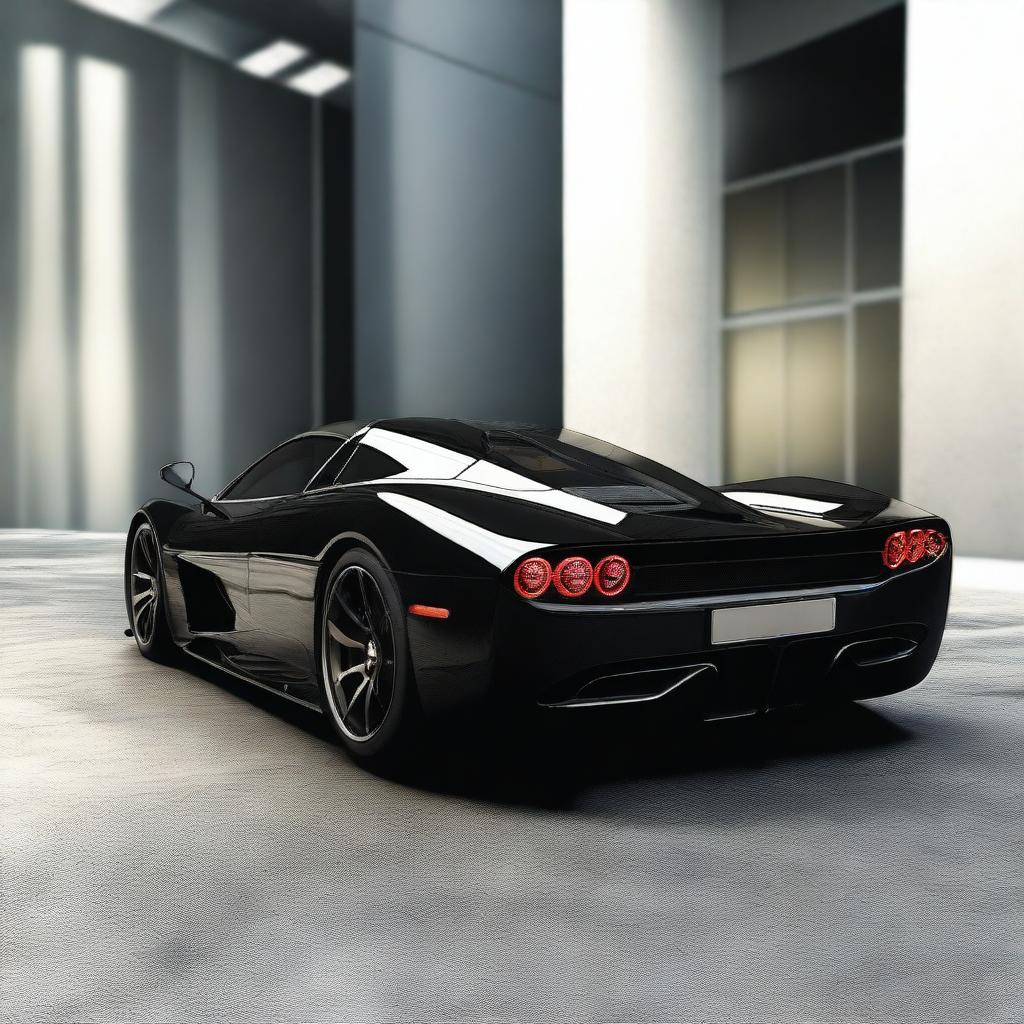 A hypercar from the 2004 version, painted in black, named Joroz