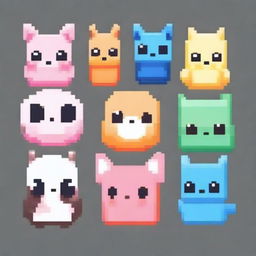 Create pixelated kawaii animals