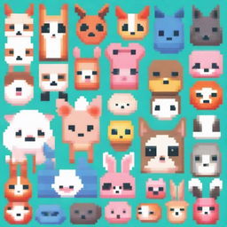 Create pixelated kawaii animals