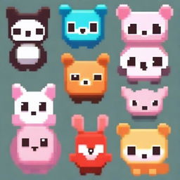 Create pixelated kawaii animals