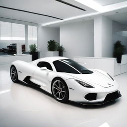 A hypercar from the 2004 version, painted in white, named Joroz