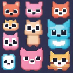 Create pixelated kawaii animals