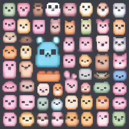 Create pixelated kawaii animals