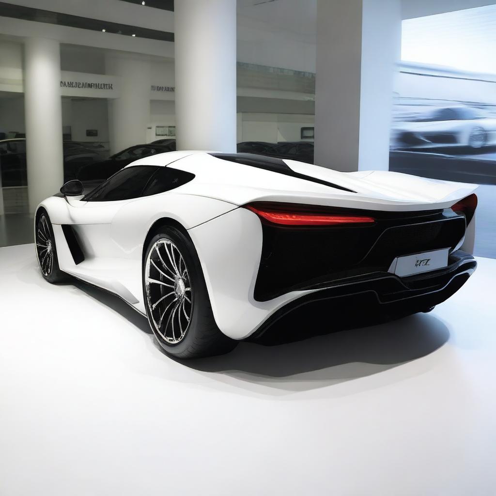 A hypercar from the 2004 version, painted in white, named Joroz