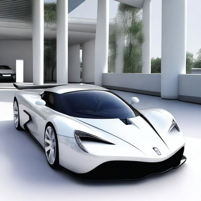 A hypercar from the 2004 version, painted in white, named Joroz