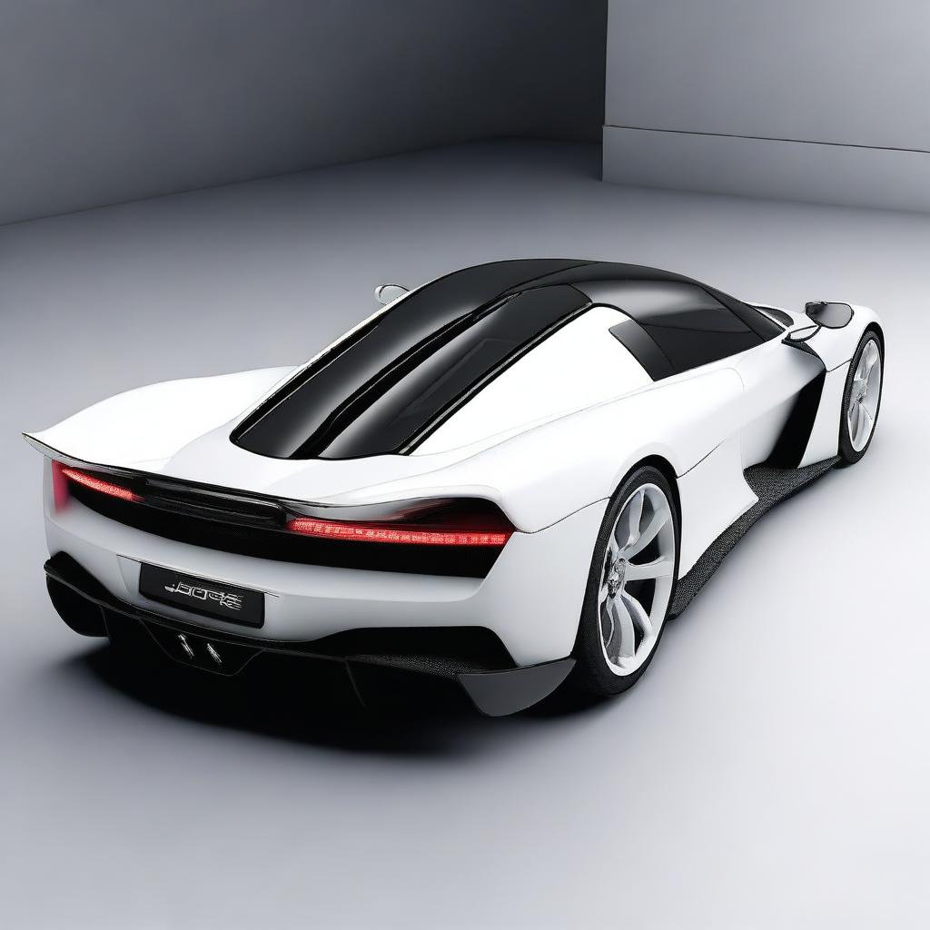 A hypercar from the 2004 version, painted in white, named Joroz