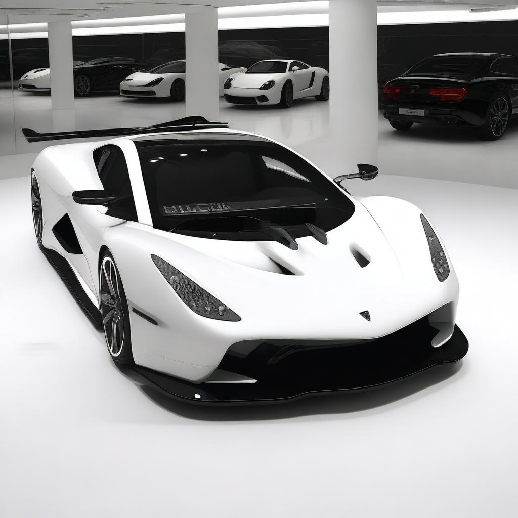 A hypercar from the 2004 version, painted in white, named Joroz