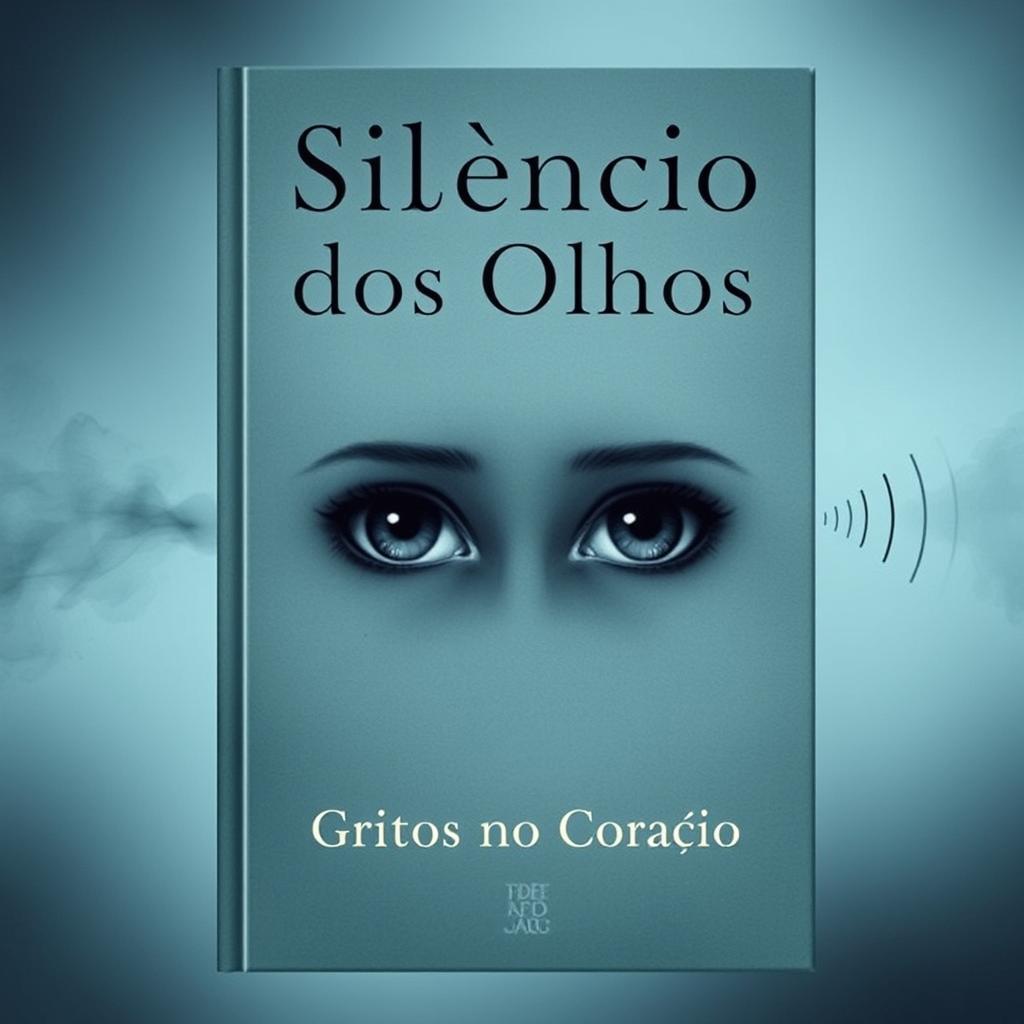 Create a book cover titled 'Silêncio dos Olhos Gritos no Coração'