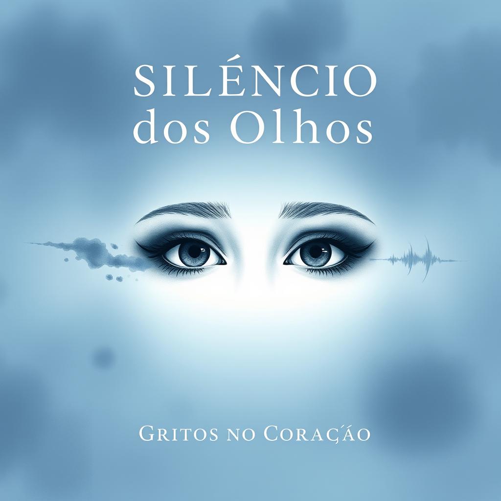 Create a book cover titled 'Silêncio dos Olhos Gritos no Coração'