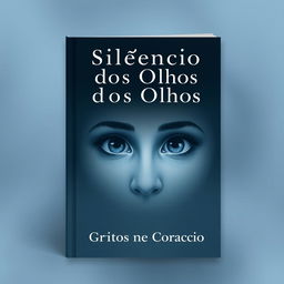 Create a book cover titled 'Silêncio dos Olhos Gritos no Coração'