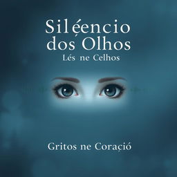 Create a book cover titled 'Silêncio dos Olhos Gritos no Coração'