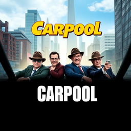 Create a movie poster for a film called 'Carpool' about four detectives in New York City