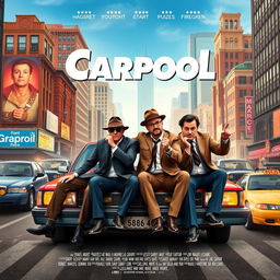 Create a movie poster for a film called 'Carpool' about four detectives in New York City