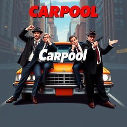 Create a movie poster for a film called 'Carpool' about four detectives in New York City