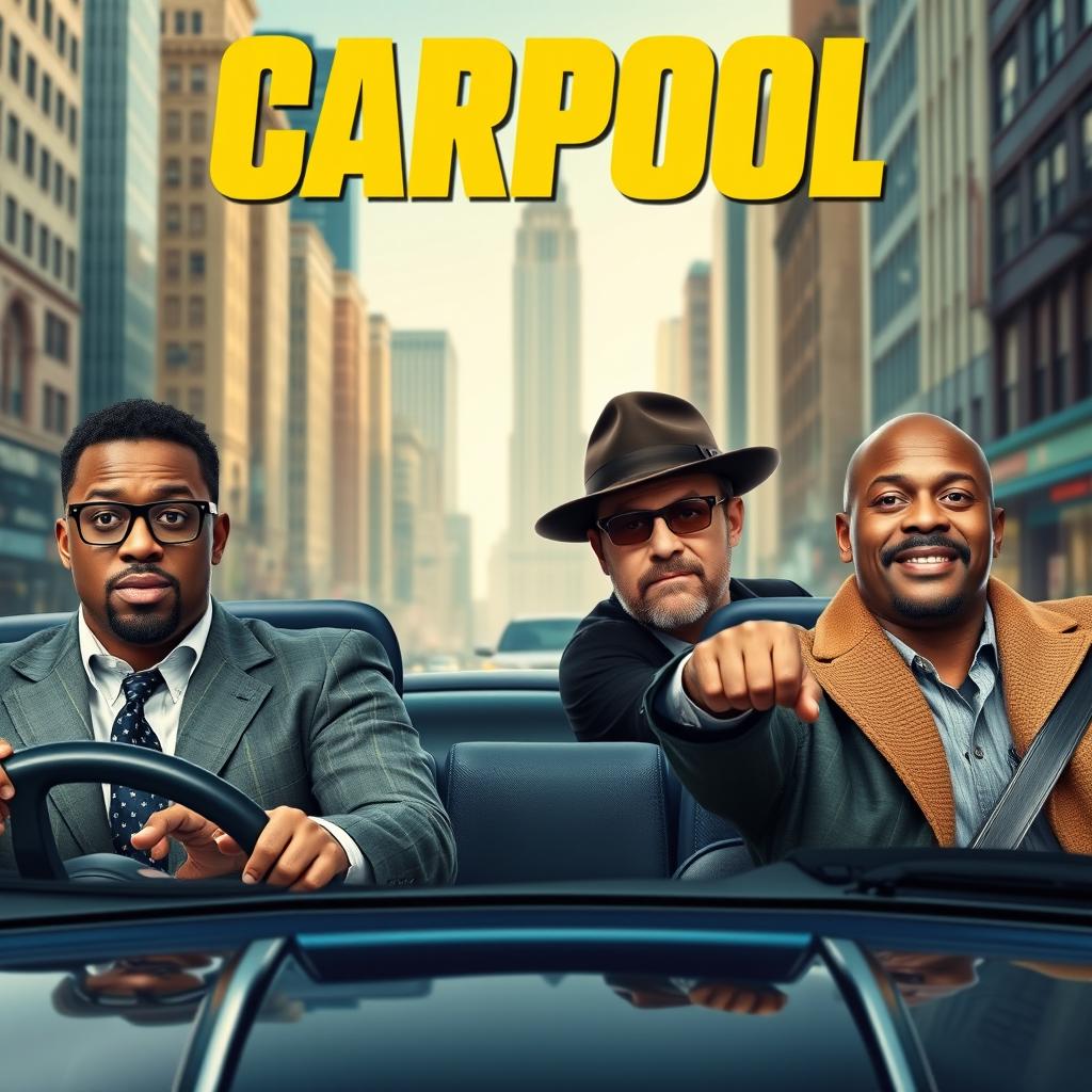 Create a movie poster for a film called 'Carpool' about four detectives in New York City