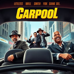 Create a movie poster for a film called 'Carpool' about four detectives in New York City