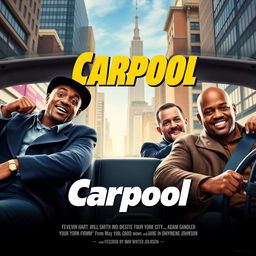 Create a movie poster for a film called 'Carpool' about four detectives in New York City