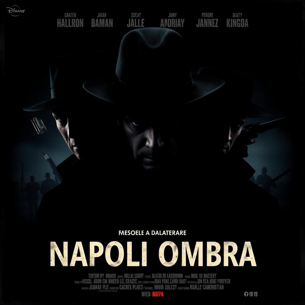 Create a movie poster for a film called 'Napoli Ombra' about Mafia bosses