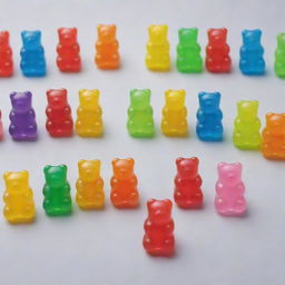 Jelly bears assembling in a line ready to take over the world