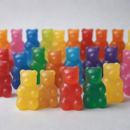 Jelly bears assembling in a line ready to take over the world