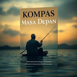 Create a book cover with the main title: 'Kompas Masa Depan' and the subtitle: 'Baik buruknya Kita sekarang akan ditanggung oleh anak cucu dan generasi penerus kita di masa depan