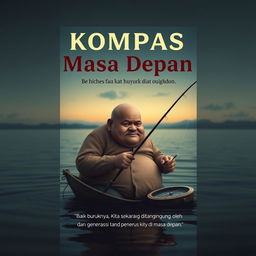 Create a book cover with the main title: 'Kompas Masa Depan' and the subtitle: 'Baik buruknya Kita sekarang akan ditanggung oleh anak cucu dan generasi penerus kita di masa depan