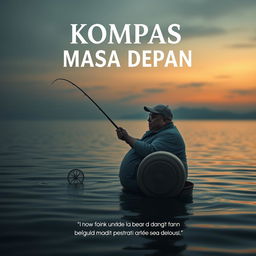 Create a book cover with the main title: 'Kompas Masa Depan' and the subtitle: 'Baik buruknya Kita sekarang akan ditanggung oleh anak cucu dan generasi penerus kita di masa depan