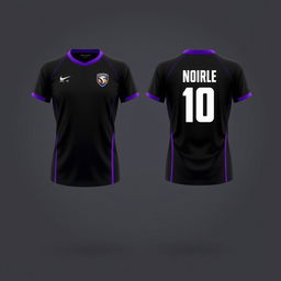 Create a black volleyball jersey with a purple gradient, showing both the front and back views