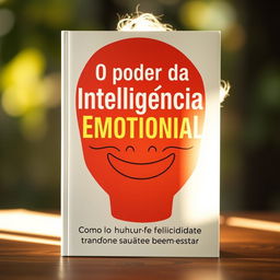 Crie uma capa de livro com o título 'O poder da Inteligência Emocional' e o subtítulo 'Como o humor e felicidade transformam sua saúde e bem estar'