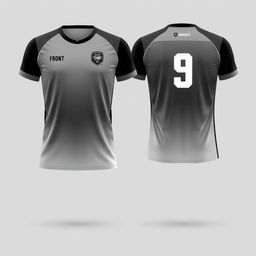 Create a volleyball jersey with a gradient design from grey to black