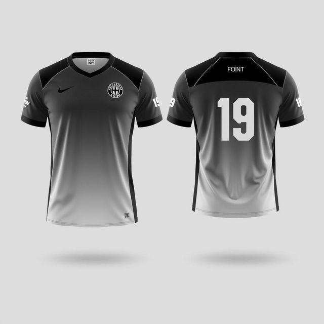 Create a volleyball jersey with a gradient design from grey to black