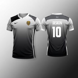 Create a volleyball jersey with a gradient design from grey to black