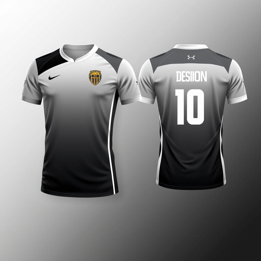 Create a volleyball jersey with a gradient design from grey to black