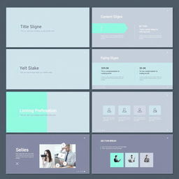 Create a clean and professional PowerPoint presentation template with a modern design