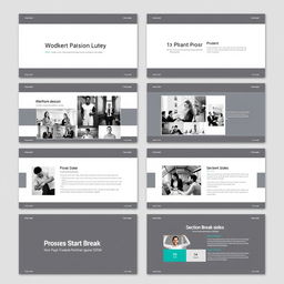 Create a clean and professional PowerPoint presentation template with a modern design