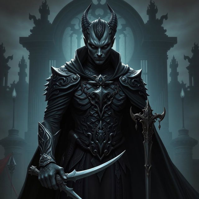 Design an image of Thalrix Bloodfang, a Yuan-ti Pureblood with sleek, serpentine features and cold, calculating eyes